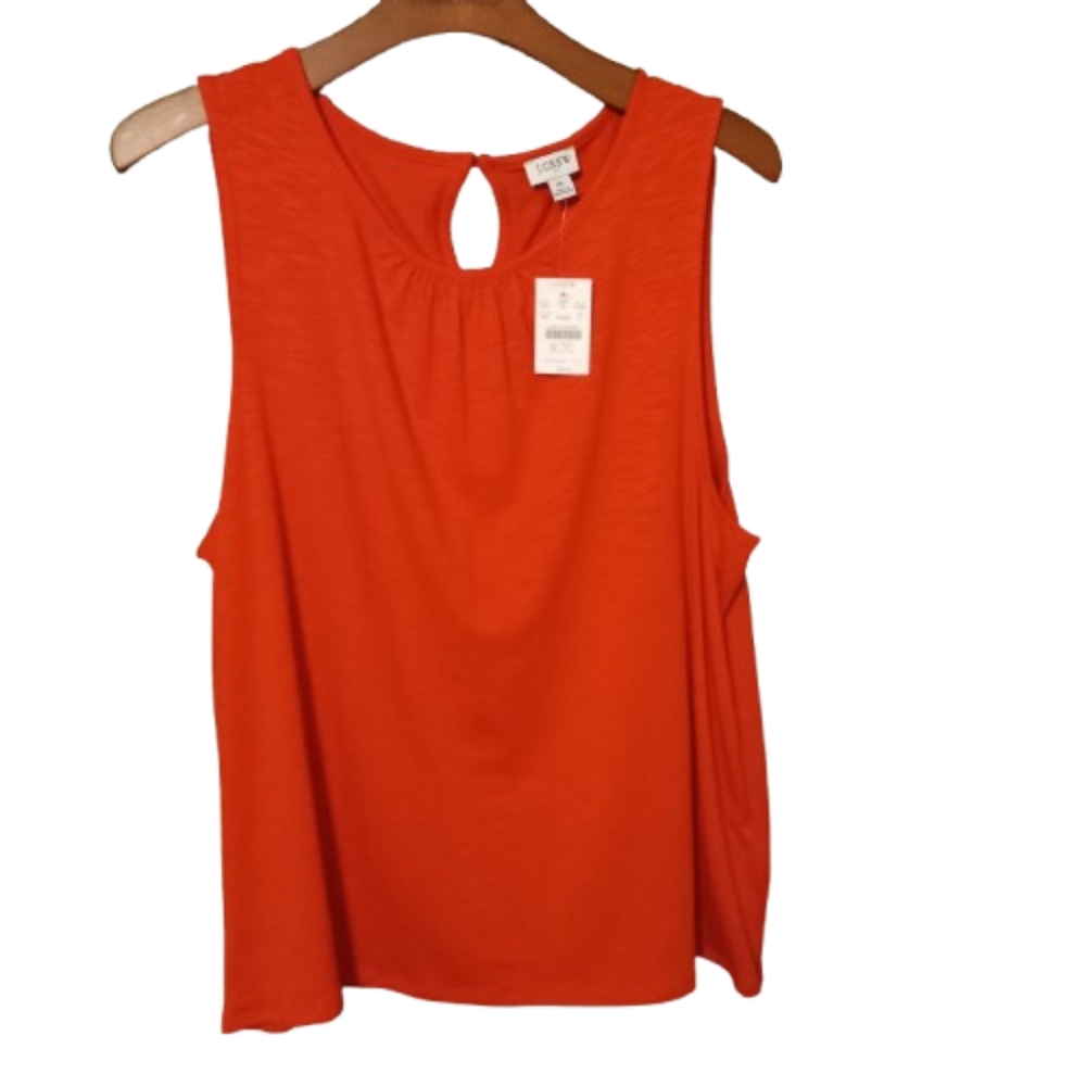 J.Crew XL Smart Sleeveless Stretch Top Plus in Red New - Picture 1 of 8